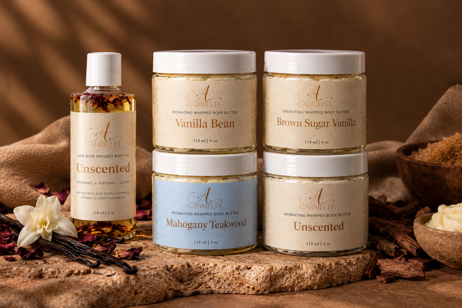 Unscented body oil and butter pairing